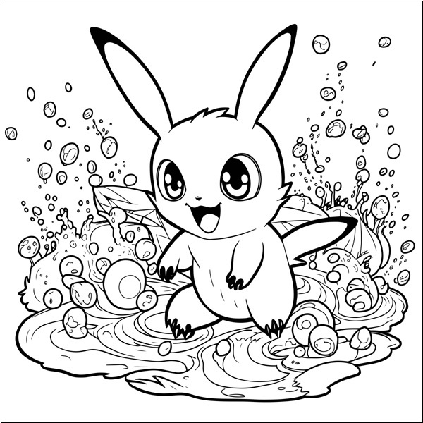 Funny Pikachu Colouring Page