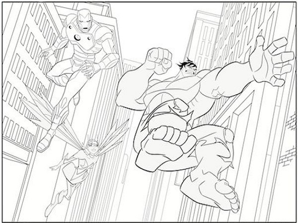 Ironman And Hulk Coloring Page