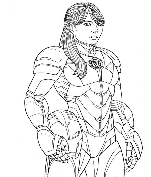Pepper Potts Ironman Coloring Page