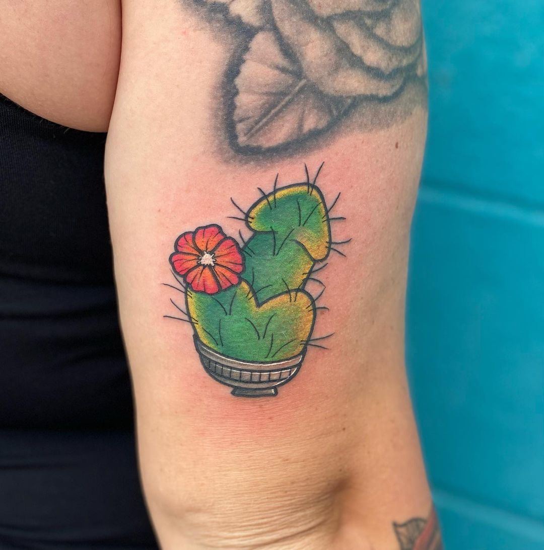 Petal Prickles Cactus Tattoo
