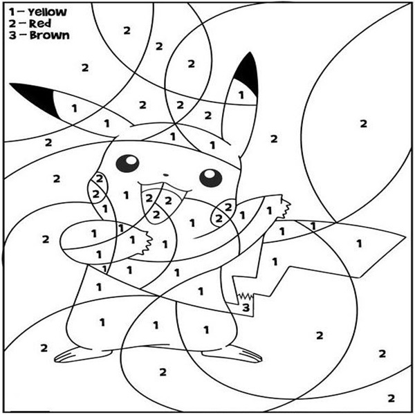 Pikachu Color By Number