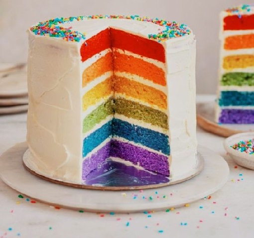 Rainbow Layer Cake Design