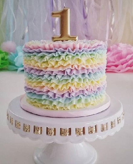 Rainbow Smash Cake
