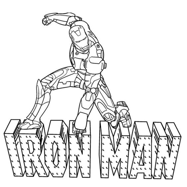 Simple Ironman Coloring Page
