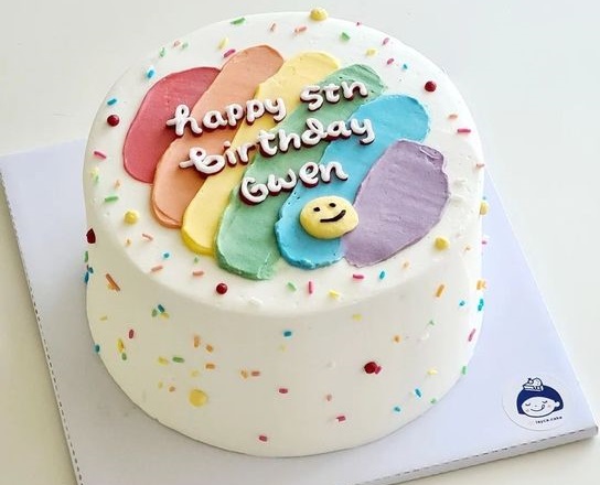 Simple Rainbow Cake Design