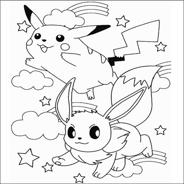Flying Pikachu Coloring Image