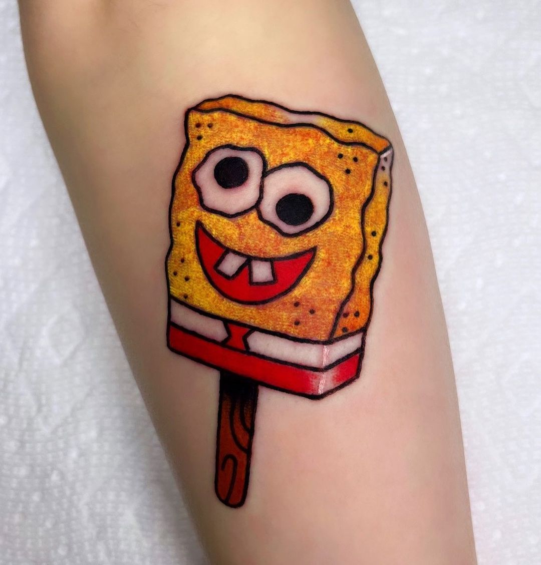 Sponge Bob Tattoo As An Ice Cream