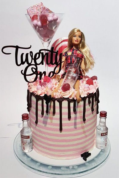 14. Drunk Doll Cake Birthday 21