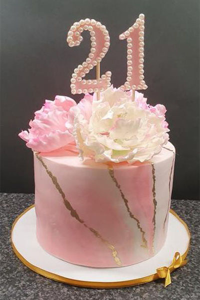 3. Buttercream 21 Number Birthday Cake