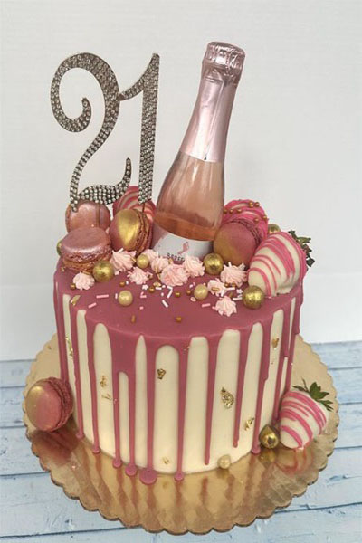 8. Yummy Drip Cake For Twenty First Birthday