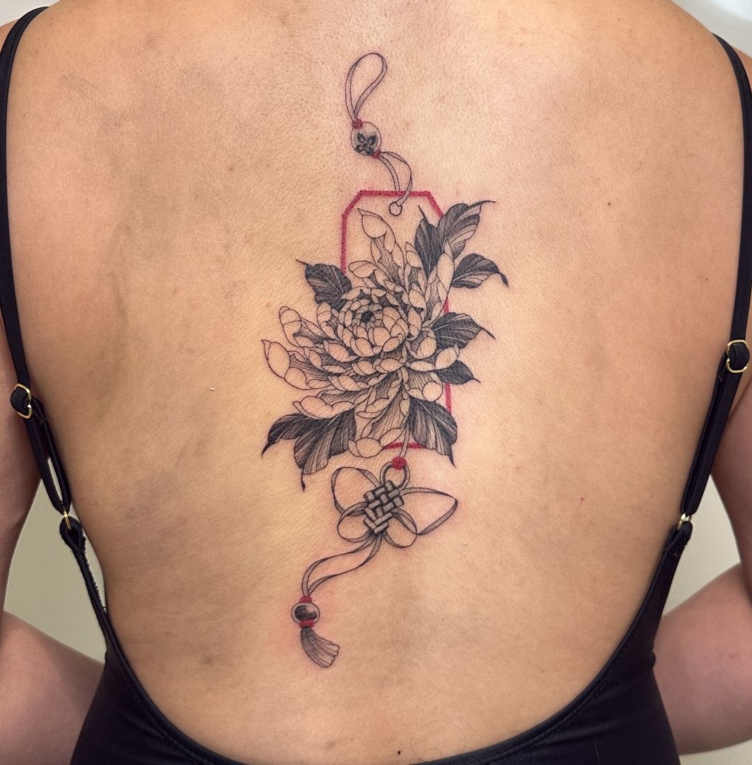 Binding Beautyblack Chrysanthemum Tattoo