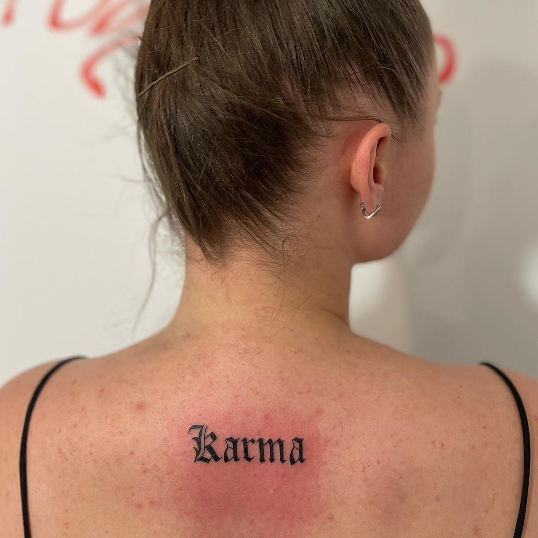 Classic Karma Neck Tattoo