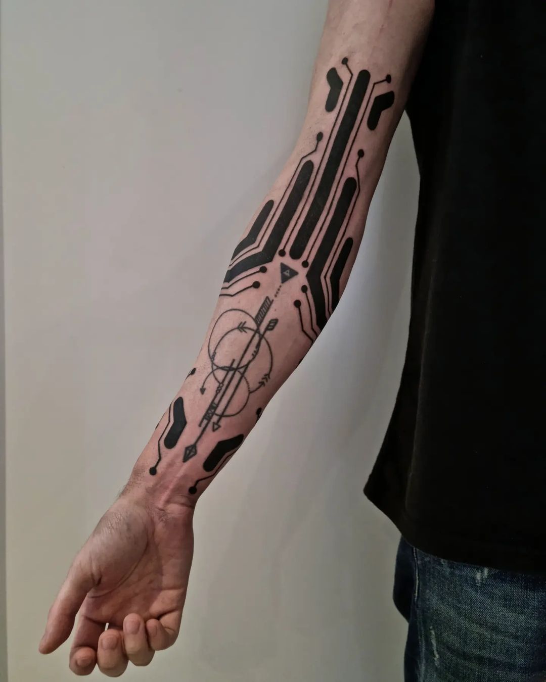 Cyberpunk Circuit Tattoo Design