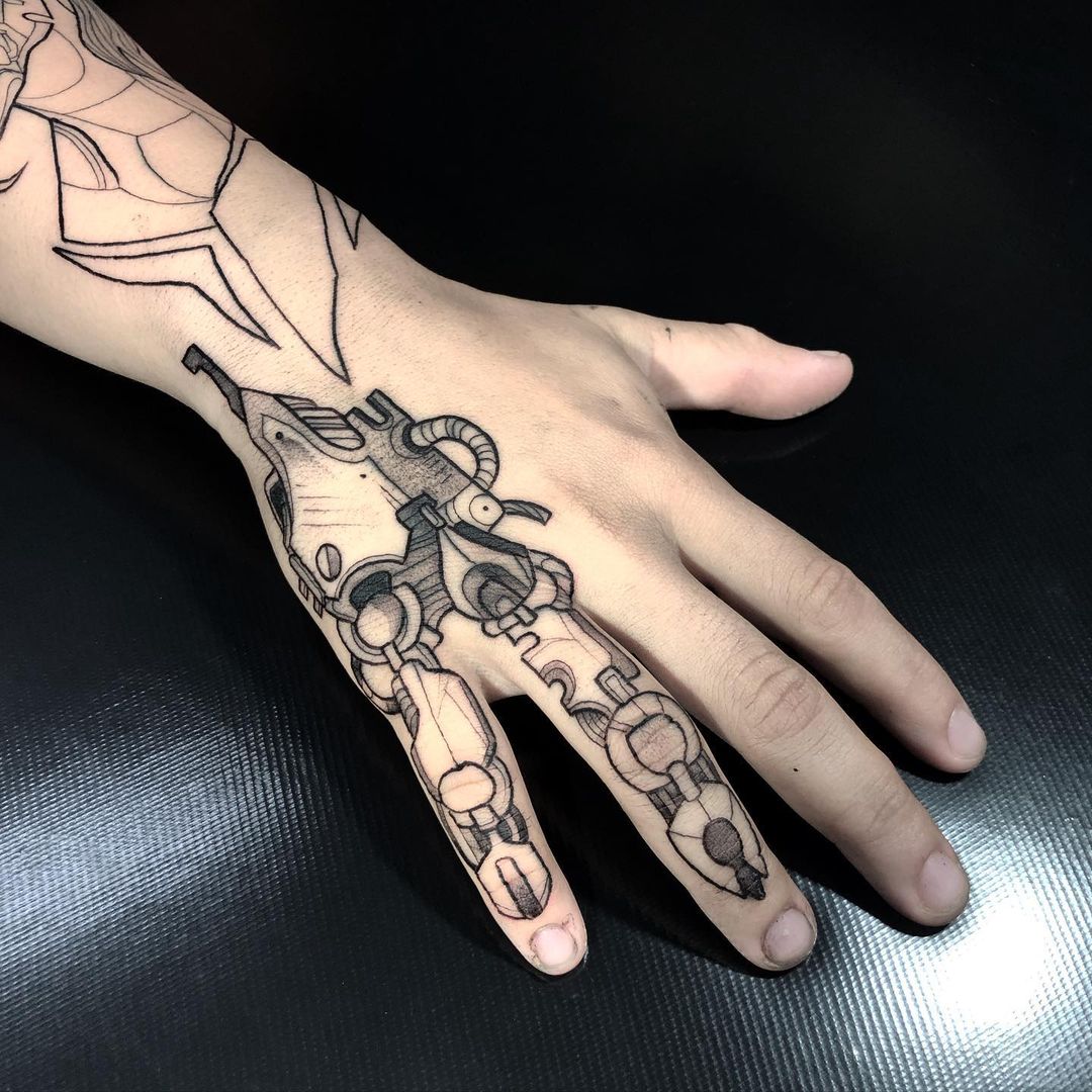 Cyberpunk Machinery Tattoo