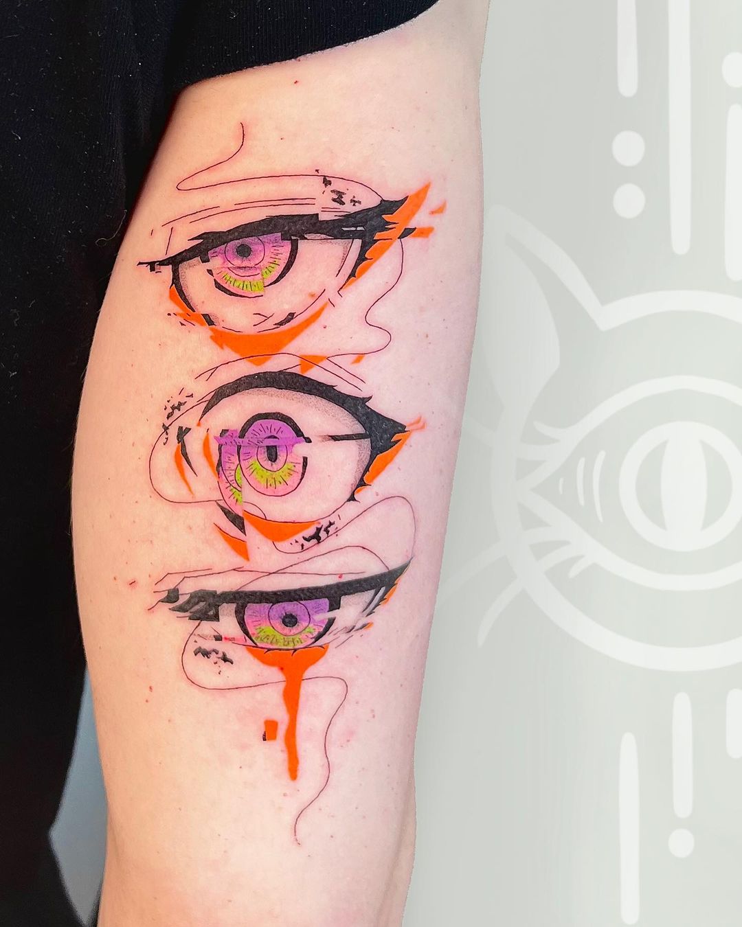 Dynamic Cyberpunk Modern Art Tattoo