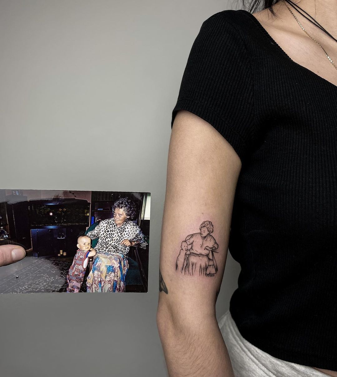Grandmother And Grandchild Memory Tattoo