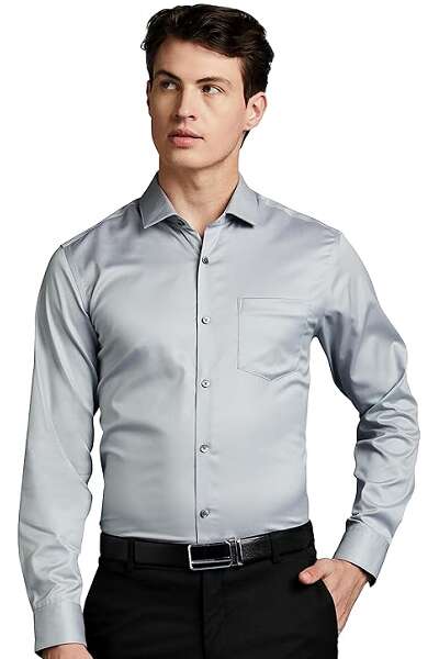 Grey Dress Shirt For Parties And Matching Pants