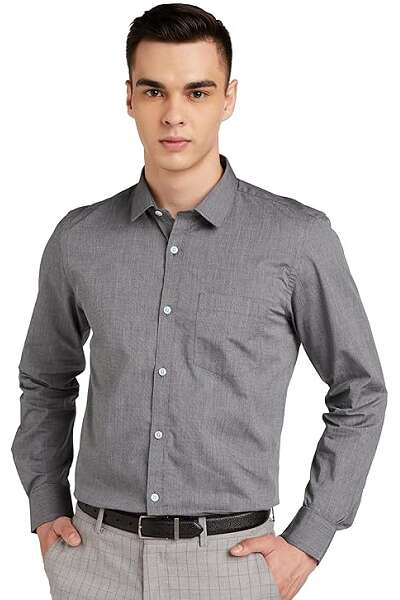 formal wear | Black shirt, Shirts grey, Grey pants