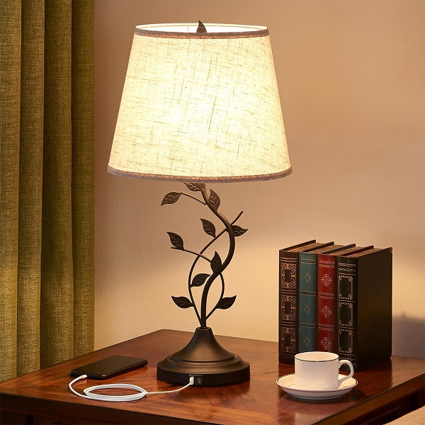 Kakanua USB charging Bedside Nightstand Lamp