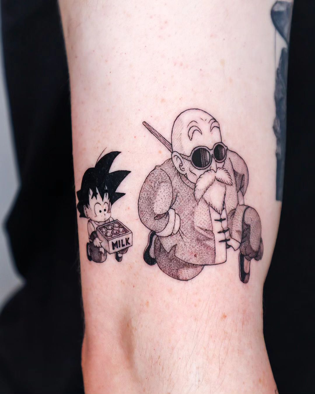 Master Roshi And Goku's Training Daysdragon Ball Tattoo Small