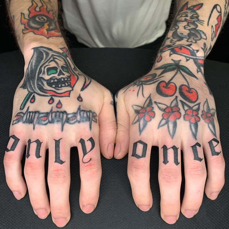 One Life, One Chance Floral Knuckle Ink
