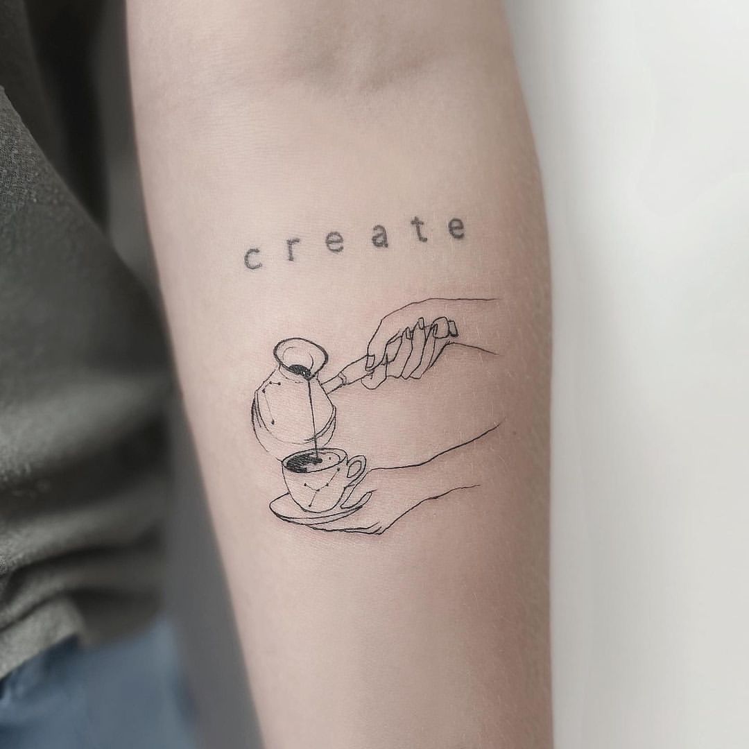 Stunning Small Coffee Tattoo