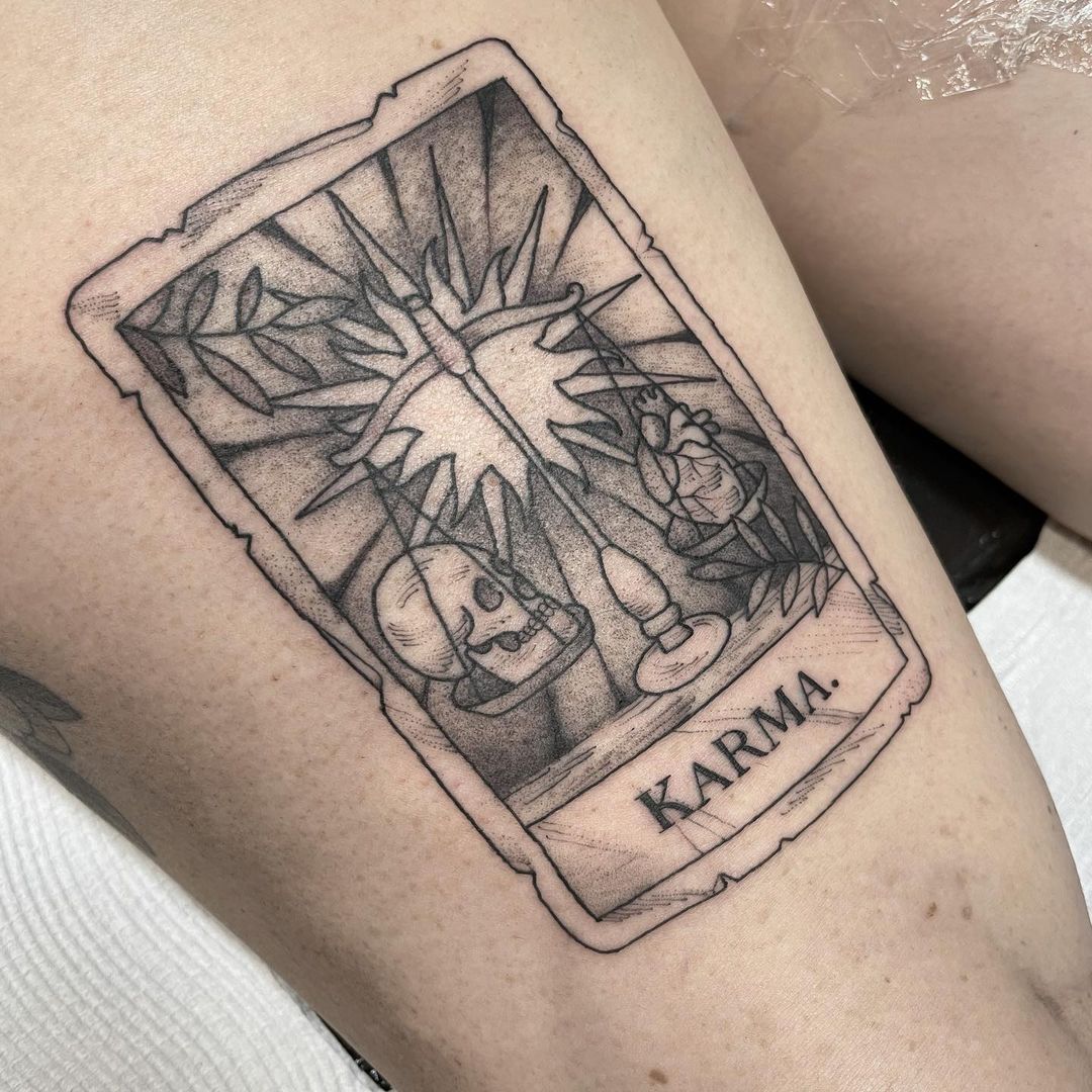 Tarot Inspired Karma Tattoo Design