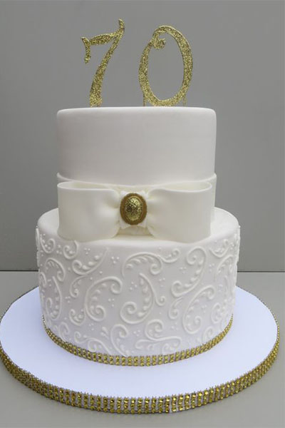 All White Cake For 70th Birthday