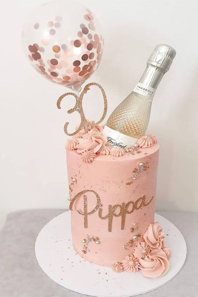 Balloon And Bubbly 30 Number Cake