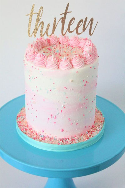 Buttercream Sprinkler 13 Birthday Cake