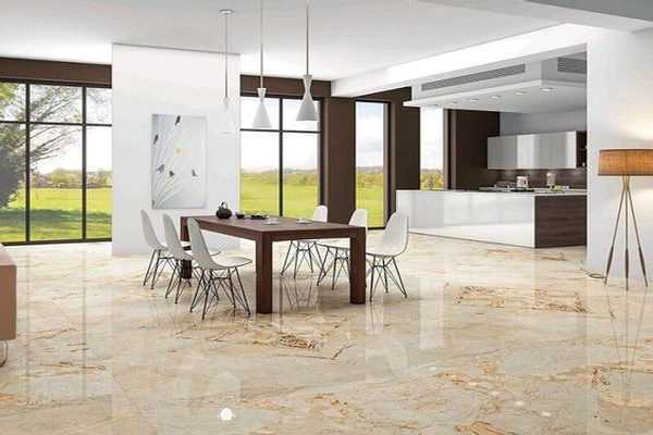 Classy Dining Floor Marble Design