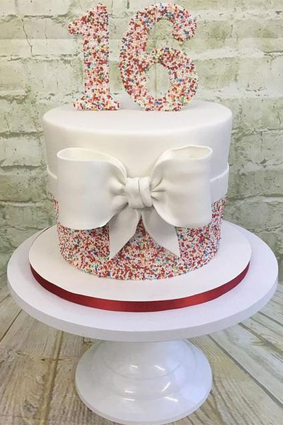 Colorful Sprinkles Sixteen Birthday Cake