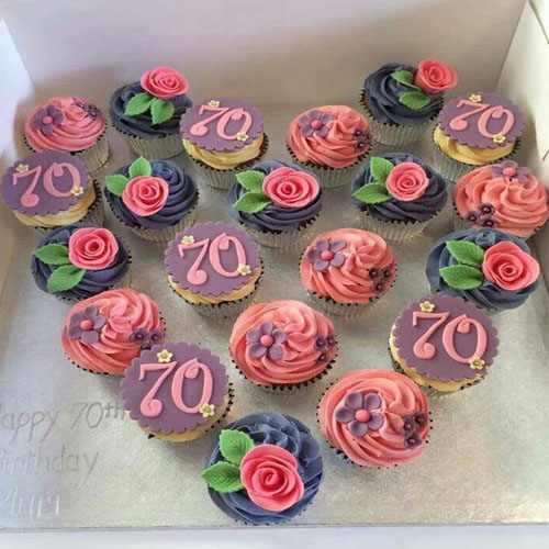 Cupcake Set For 70th Birthday