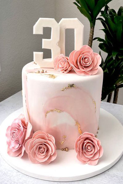 Dreamy Pastel Cake For 30th Birthday