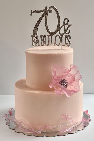 Elegant 70th Birthday Cake