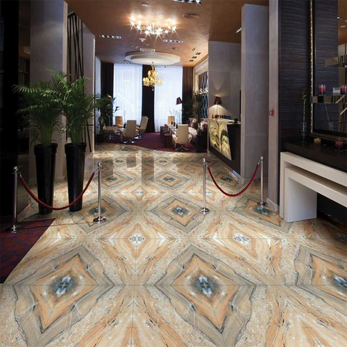 Indian Floor Marble Design With Traditional Motifs