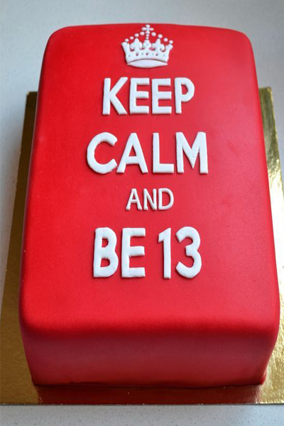 Keep Calm And Be 13 Cake Design