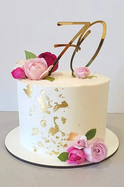 Minimalistic Cake Design For 70th