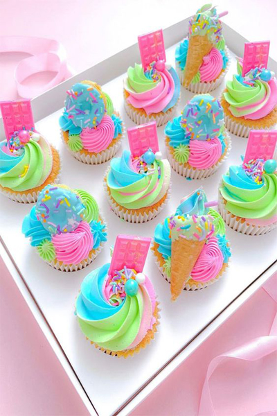 Neon Pop It Cupcakes