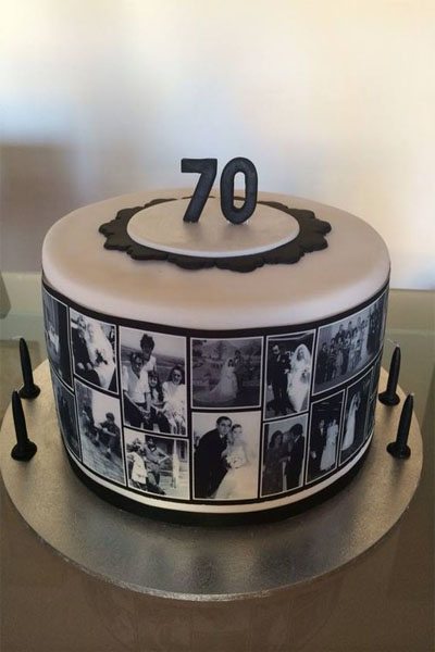 Photo Memory Cake For 70th Birthday