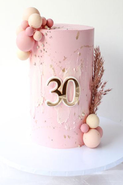 Pink 30th Birthday Cake Design