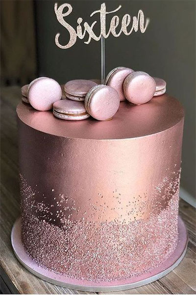 Rose Gold Cake For 16th Birthday