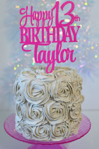 Rosette Cake Design For 13th Birthday