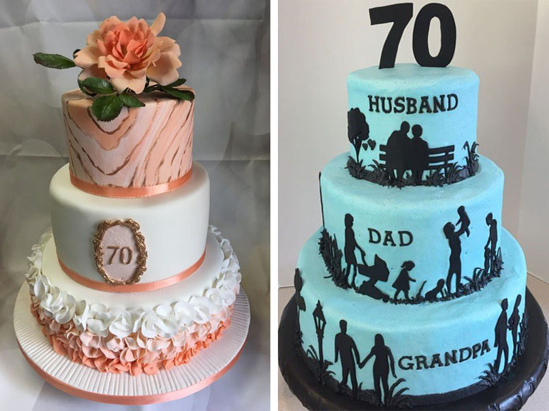 Simple 70th Birthday Cake Designs