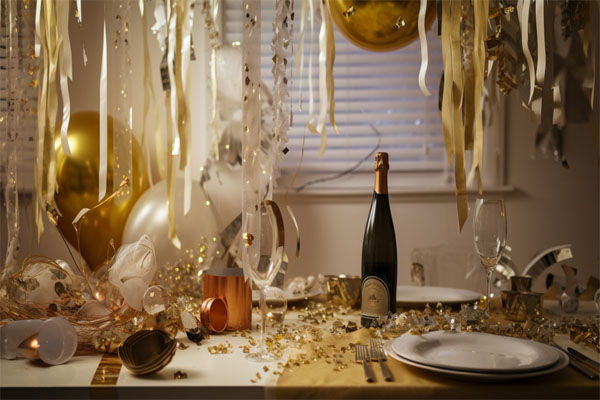 Sparkling Gold New Year's Eve Party Decor