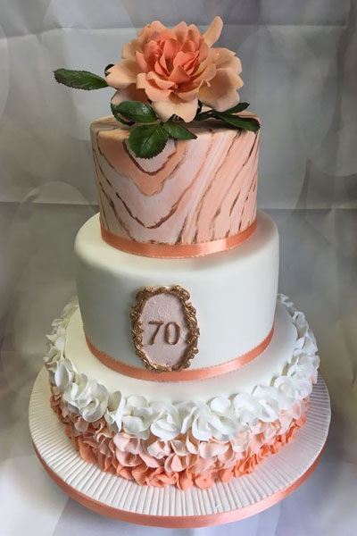 Three Tier Birthday Cake For 70th