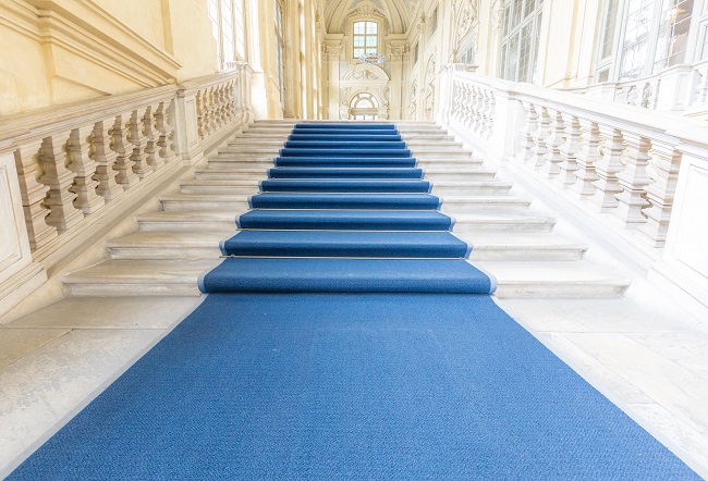 Beautiful Blue Stair Carpet Design