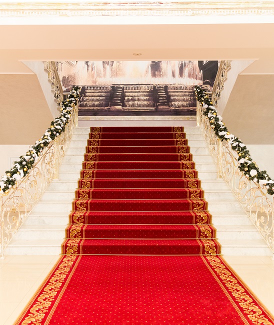 Regal Red Decorative Carpet For Stairs