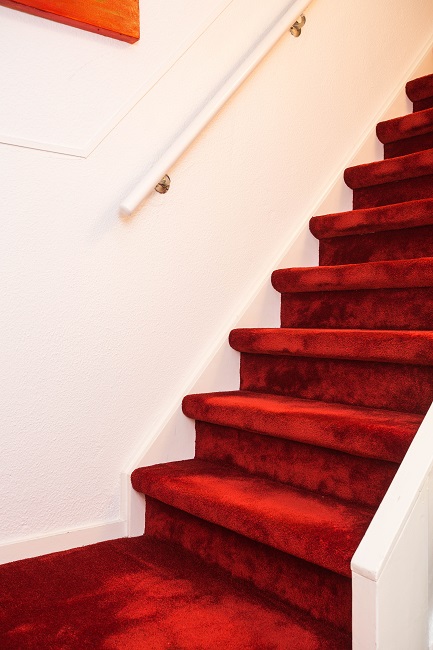 Velvety Red Staircase Carpet